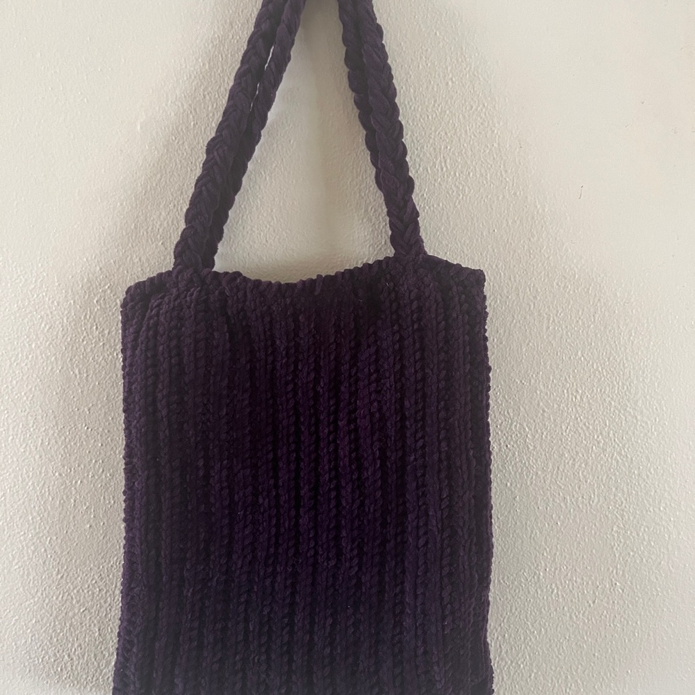 Purple Crochet Tote Bag